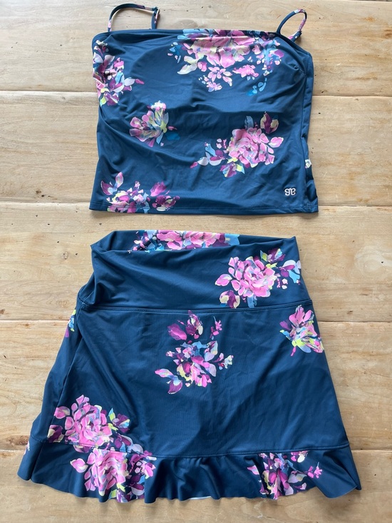 Albion Fit Other - Honeydew Navy Floral Tankini Set with Skirt (built in bottoms)